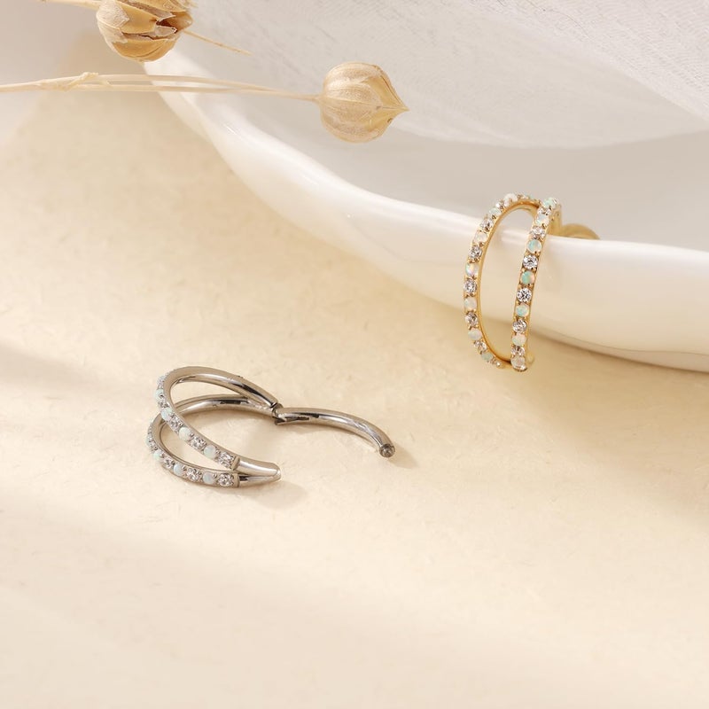 FUNLMO Store 316L Surgical Steel Nose Hoop Septum Conch Piercing Jewelry Cartilage Daith Helix Tragus Rook Lobe Earring Triple/Double Nose Lip Ring 20G 18G 16G - Image 4